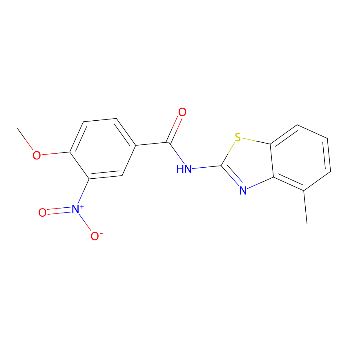 4-methoxy-N-(4-methyl-1,3-benzothiazol-2-yl)-3-nitrobenzamide molecular structure, CAS 710976-13-9