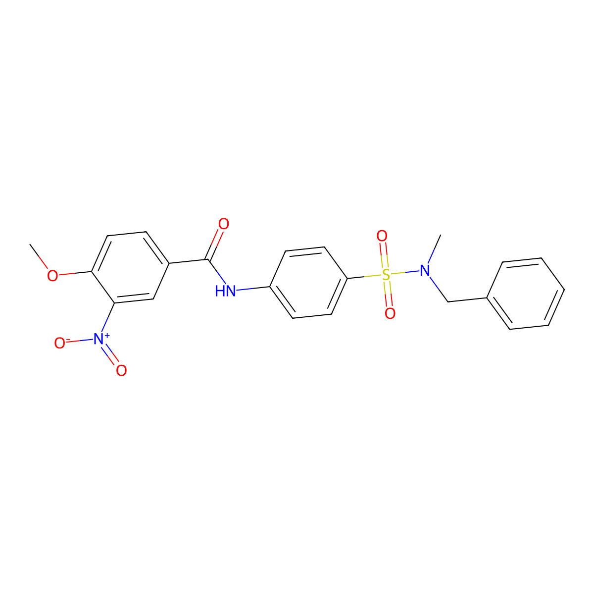 N-[4-[benzyl(methyl)sulfamoyl]phenyl]-4-methoxy-3-nitrobenzamide molecular structure, CAS 710976-18-4