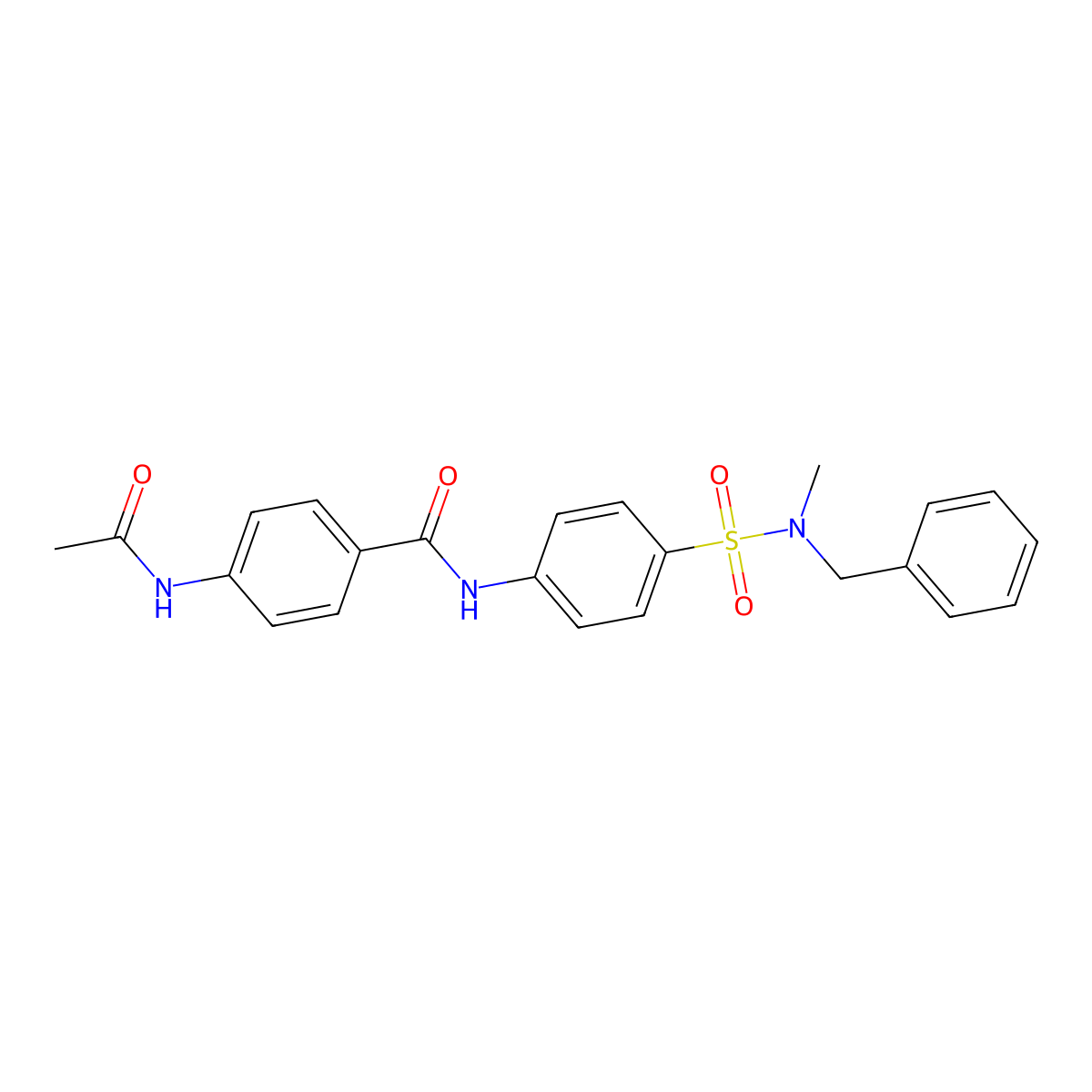 4-acetamido-N-[4-[benzyl(methyl)sulfamoyl]phenyl]benzamide molecular structure, CAS 710976-60-6