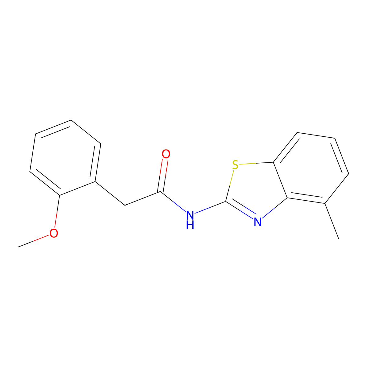 2-(2-methoxyphenyl)-N-(4-methyl-1,3-benzothiazol-2-yl)acetamide molecular structure, CAS 710976-84-4