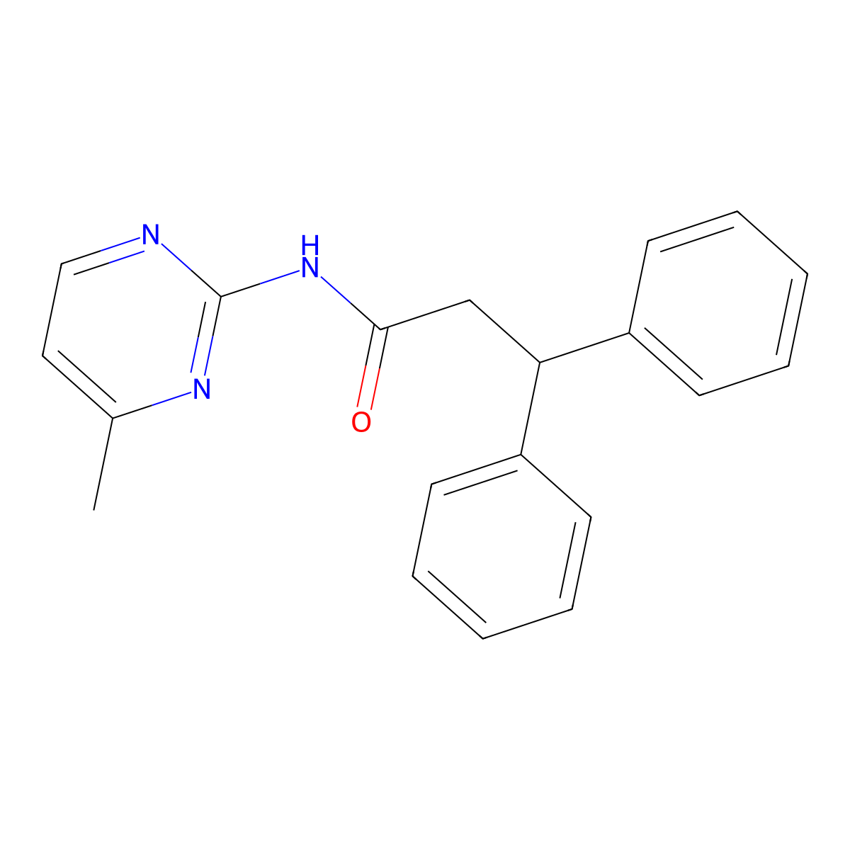 N-(4-methylpyrimidin-2-yl)-3,3-diphenylpropanamide molecular structure, CAS 710976-94-6