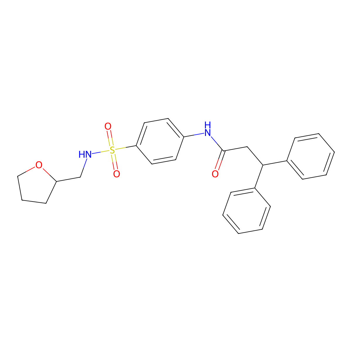 N-[4-(oxolan-2-ylmethylsulfamoyl)phenyl]-3,3-diphenylpropanamide molecular structure, CAS 710977-04-1