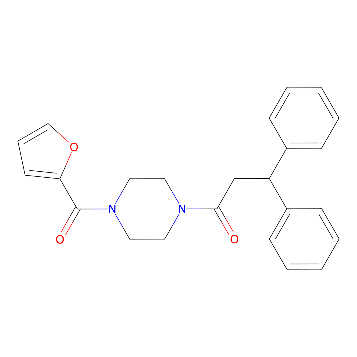 1-[4-(Furan-2-carbonyl)piperazin-1-yl]-3,3-diphenylpropan-1-one molecular structure, CAS 710977-12-1