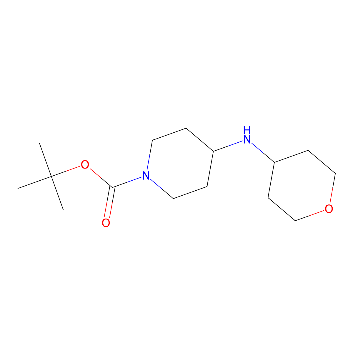 Tert-butyl 4-(oxan-4-ylamino)piperidine-1-carboxylate molecular structure, CAS 710977-70-1