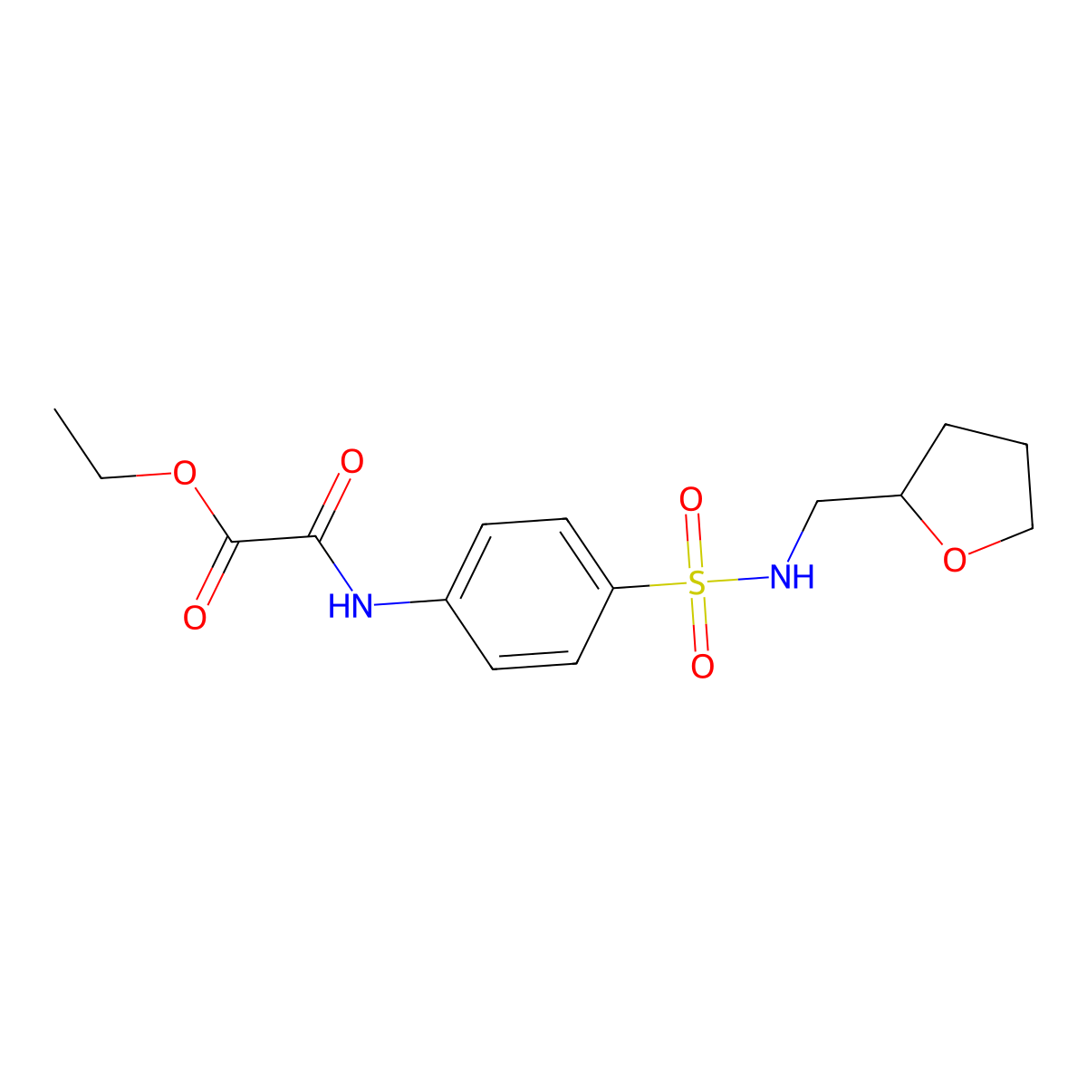 Ethyl oxo({4-[(tetrahydrofuran-2-ylmethyl)sulfamoyl]phenyl}amino)acetate molecular structure, CAS 710977-77-8