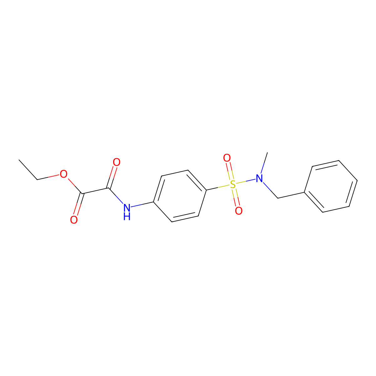 Ethyl ({4-[benzyl(methyl)sulfamoyl]phenyl}amino)(oxo)acetate molecular structure, CAS 710977-83-6