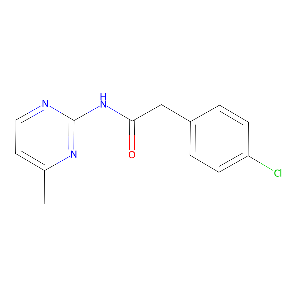 2-(4-chlorophenyl)-N-(4-methylpyrimidin-2-yl)acetamide molecular structure, CAS 710978-03-3