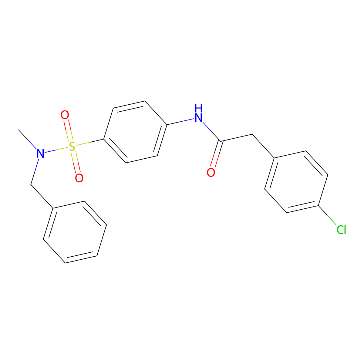 N-[4-[benzyl(methyl)sulfamoyl]phenyl]-2-(4-chlorophenyl)acetamide molecular structure, CAS 710978-16-8