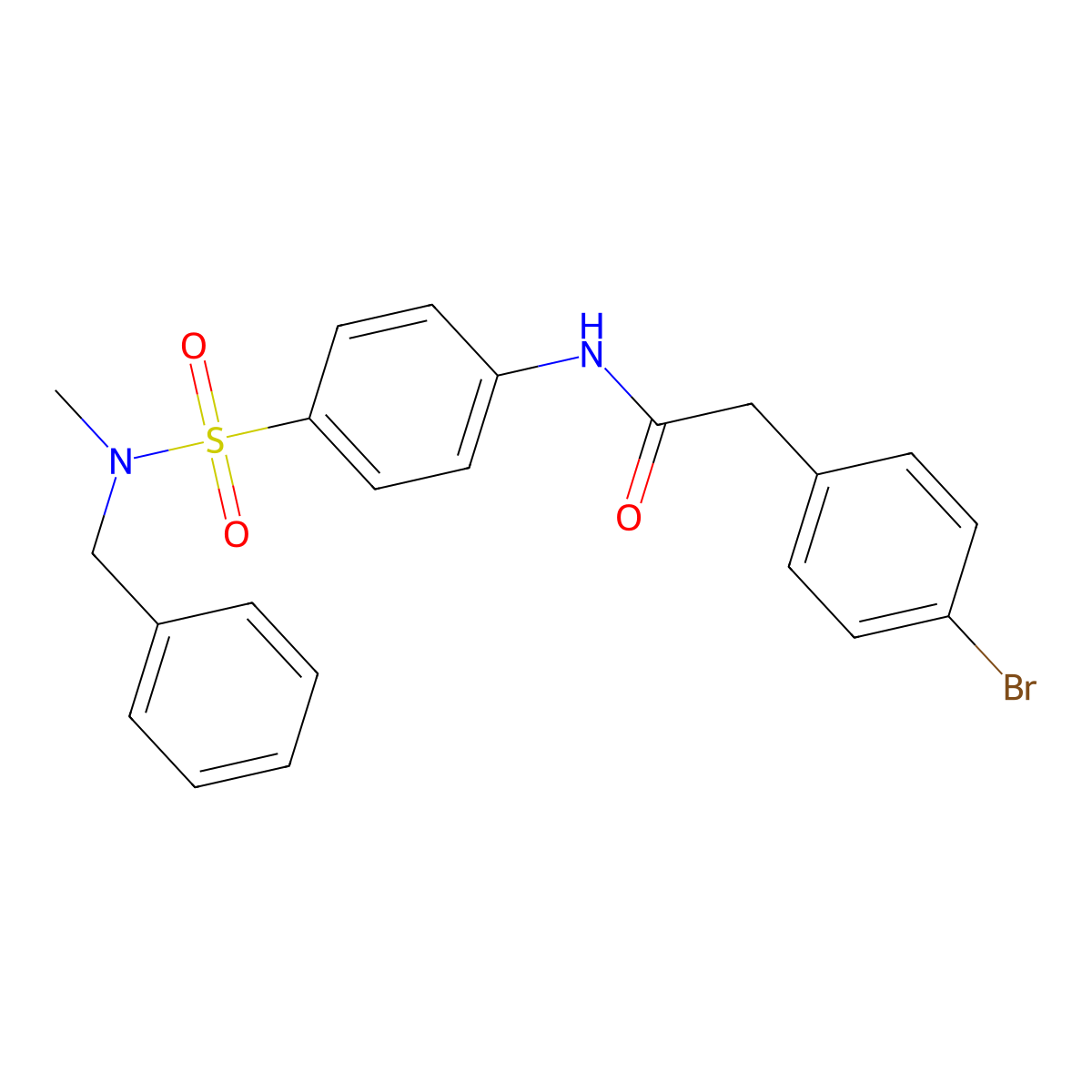 N-[4-[benzyl(methyl)sulfamoyl]phenyl]-2-(4-bromophenyl)acetamide molecular structure, CAS 710978-39-5
