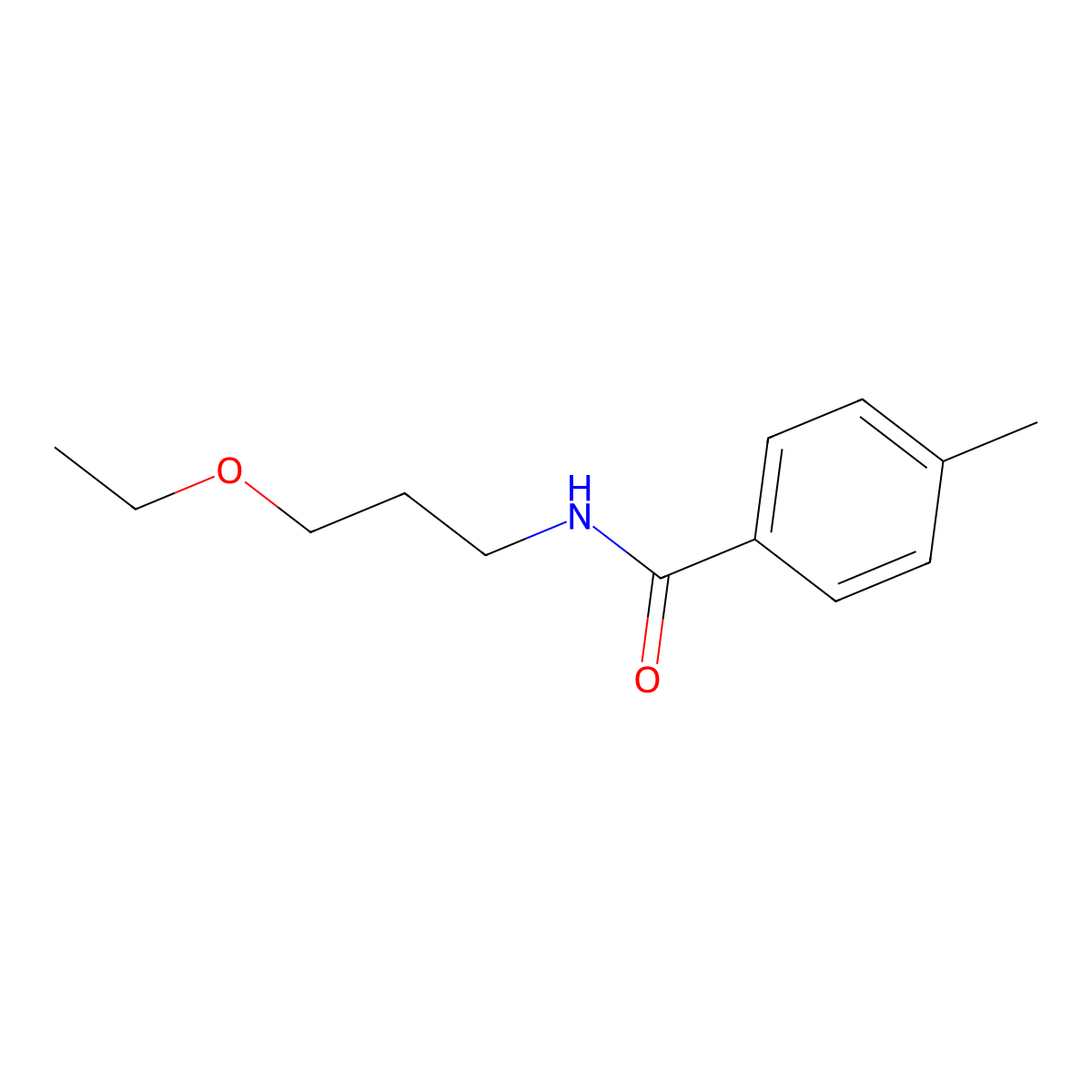 N-(3-ethoxypropyl)-4-methylbenzamide molecular structure, CAS 710978-40-8