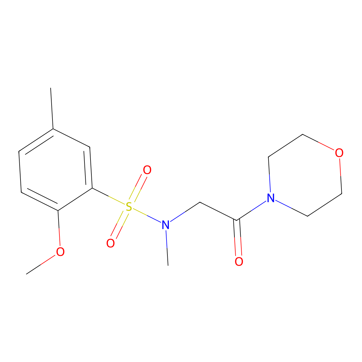 2-methoxy-N,5-dimethyl-N-(2-morpholin-4-yl-2-oxoethyl)benzenesulfonamide molecular structure, CAS 710978-43-1