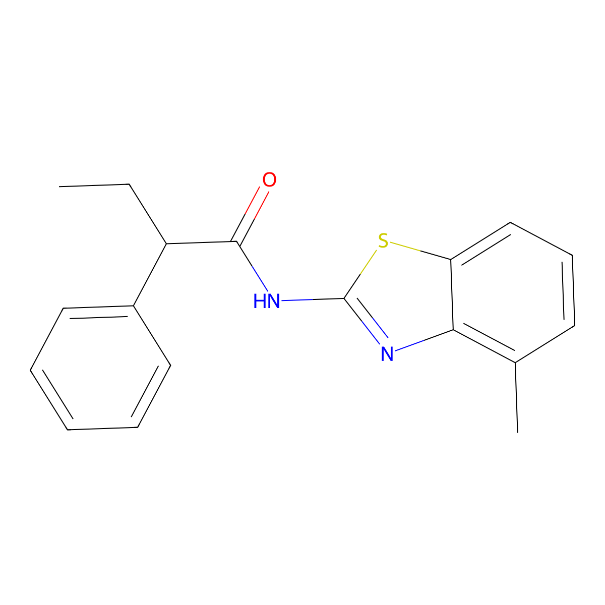 N-(4-methyl-1,3-benzothiazol-2-yl)-2-phenylbutanamide molecular structure, CAS 710978-48-6