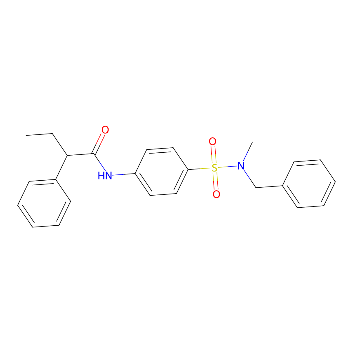 N-[4-[benzyl(methyl)sulfamoyl]phenyl]-2-phenylbutanamide molecular structure, CAS 710978-53-3