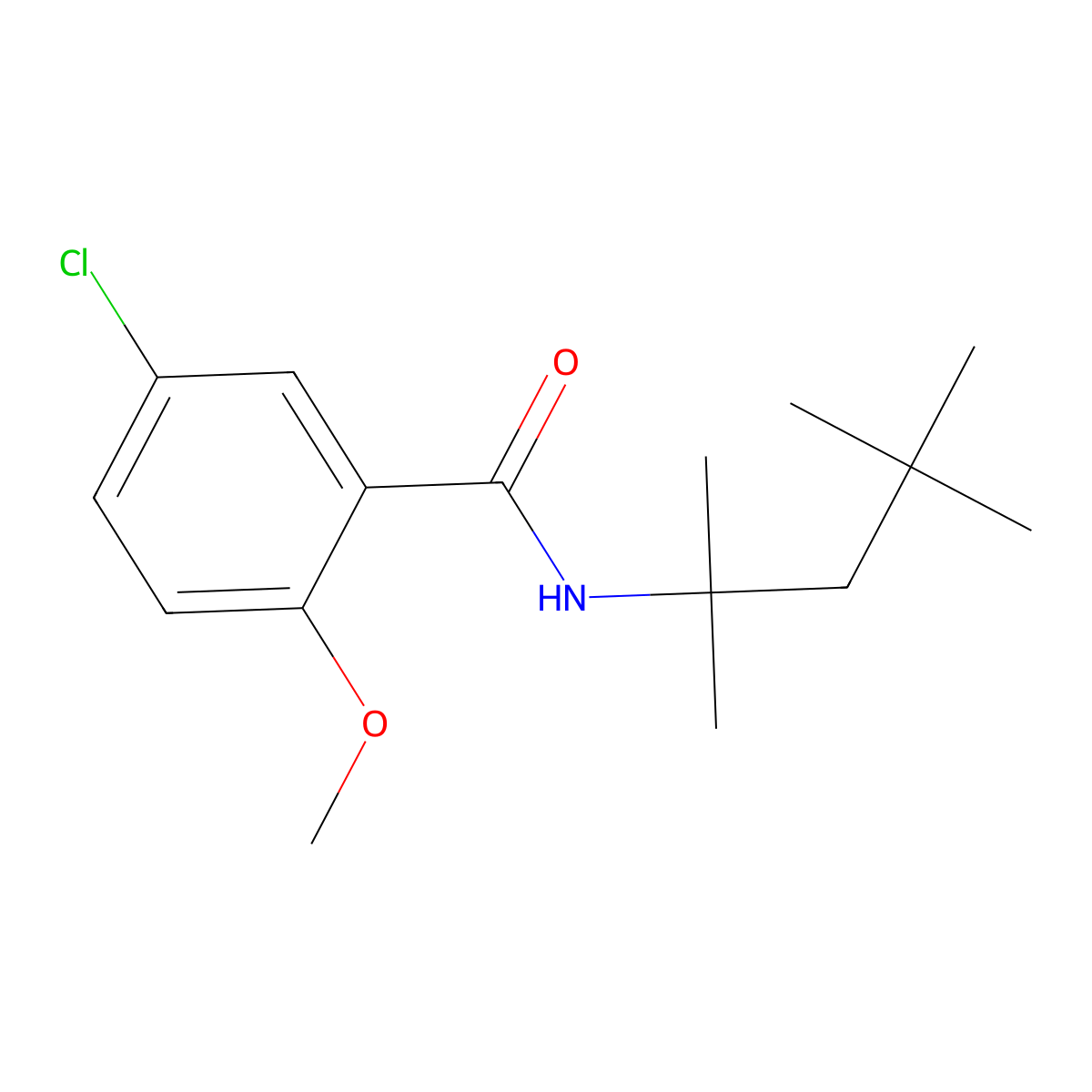 5-chloro-2-methoxy-N-(2,4,4-trimethylpentan-2-yl)benzamide molecular structure, CAS 710978-86-2