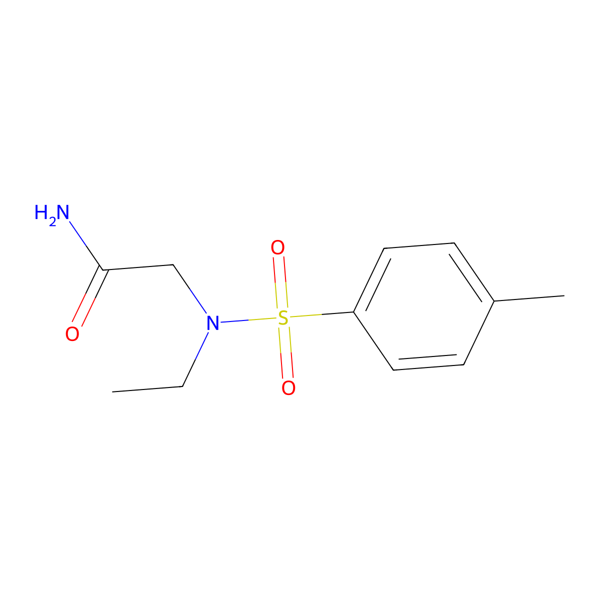 2-[Ethyl-(4-methylphenyl)sulfonylamino]acetamide molecular structure, CAS 710979-01-4