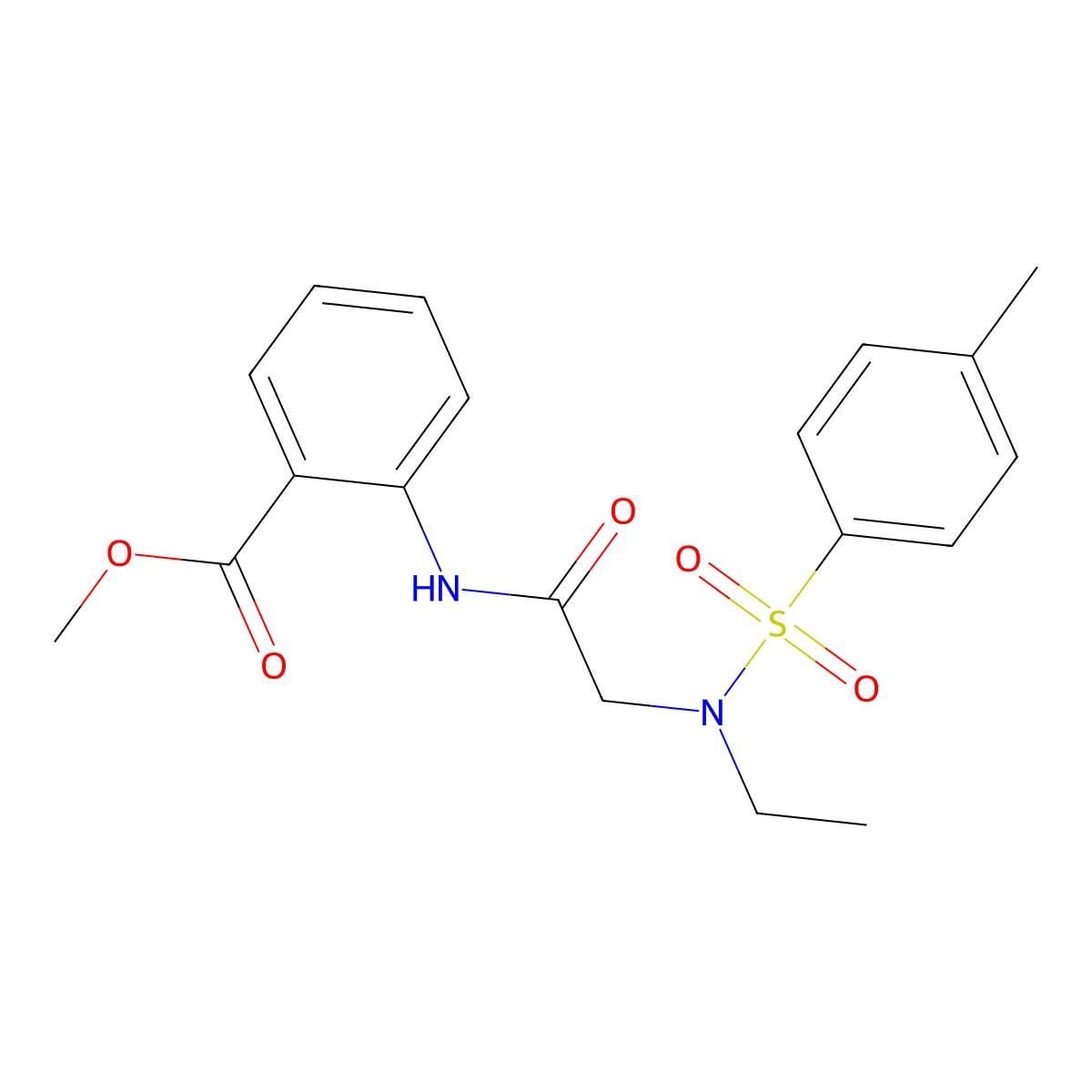 methyl 2-({N-ethyl-N-[(4-methylphenyl)sulfonyl]glycyl}amino)benzoate molecular structure, CAS 710979-36-5