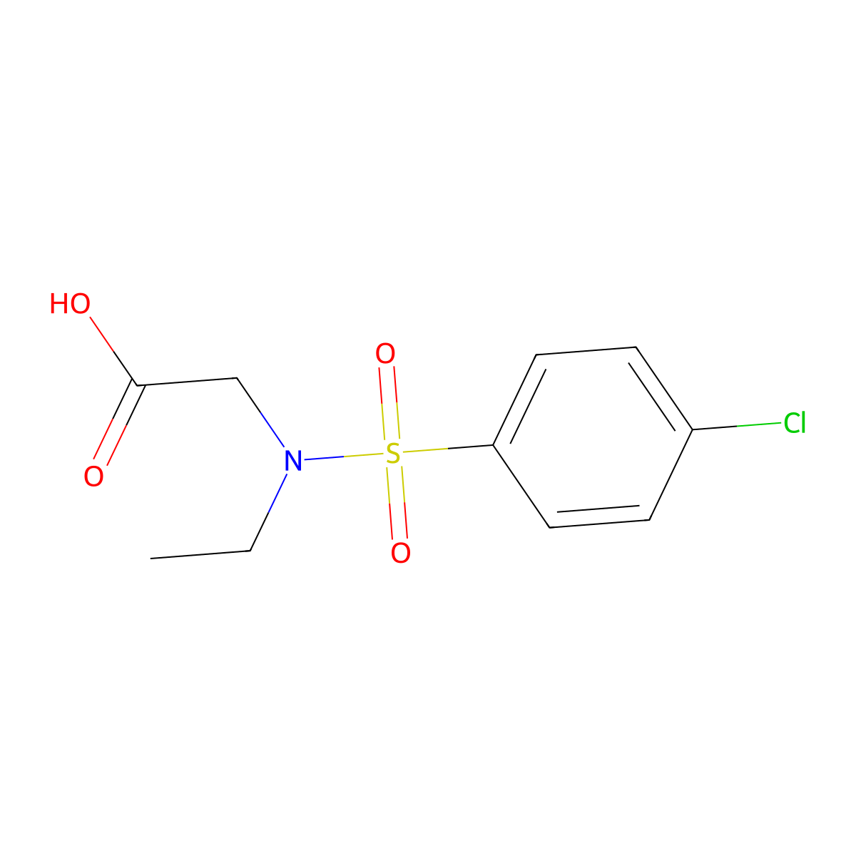 N-[(4-chlorophenyl)sulfonyl]-N-ethylglycine molecular structure, CAS 710979-49-0