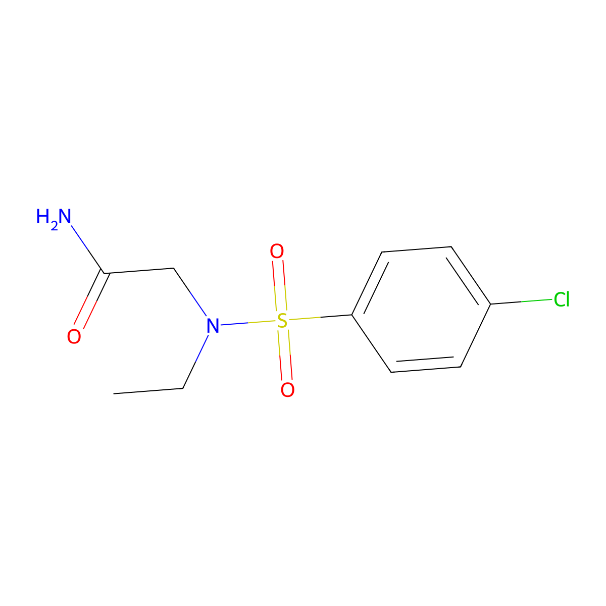 2-[(4-Chlorophenyl)sulfonyl-ethylamino]acetamide molecular structure, CAS 710979-54-7