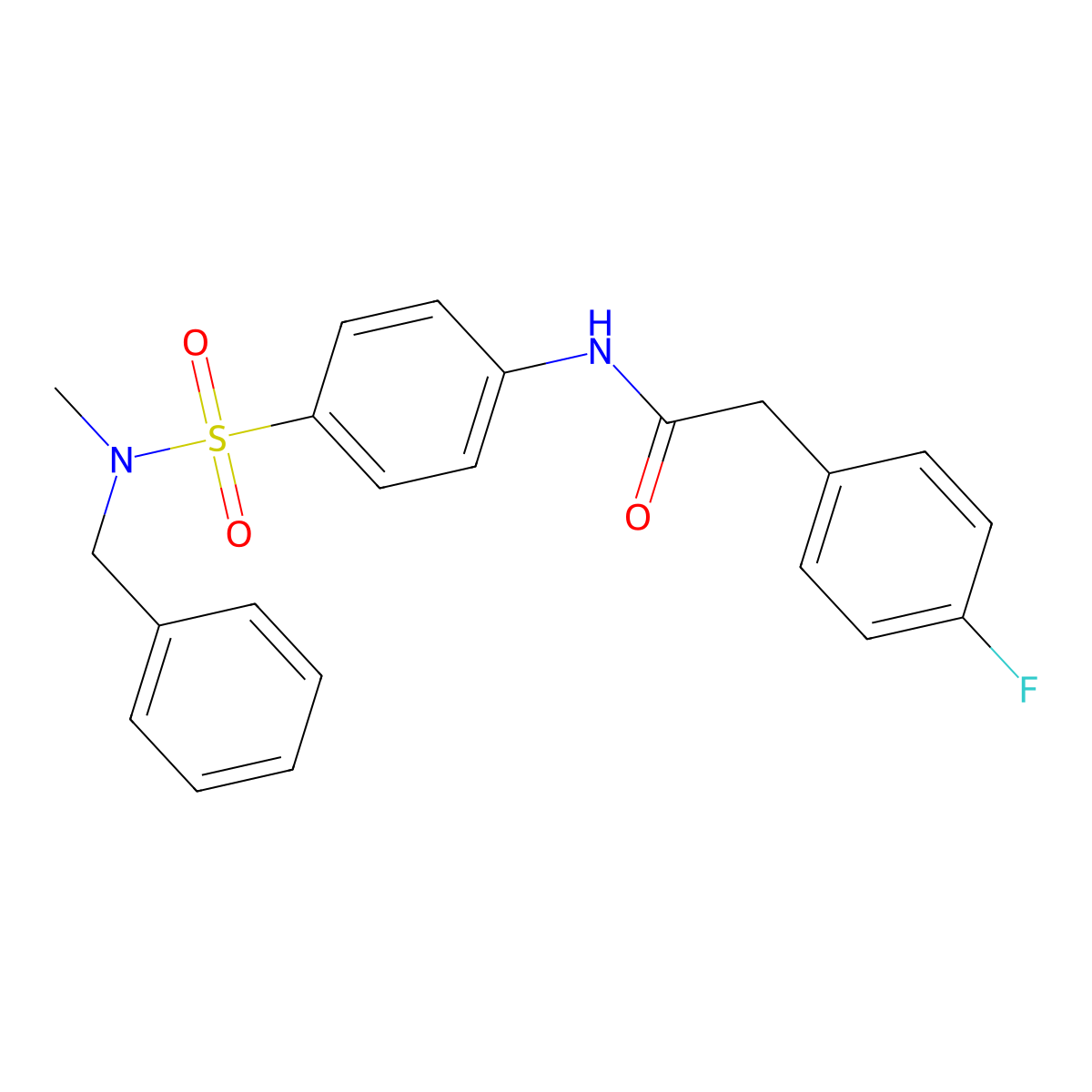 N-[4-[benzyl(methyl)sulfamoyl]phenyl]-2-(4-fluorophenyl)acetamide molecular structure, CAS 710979-84-3