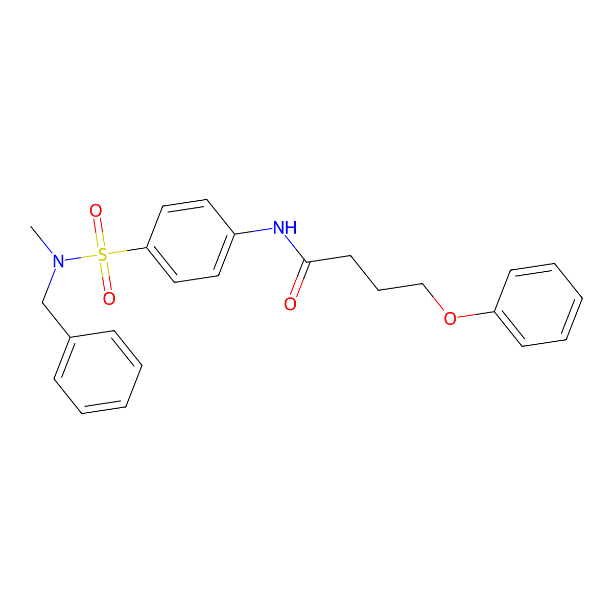 N-[4-[benzyl(methyl)sulfamoyl]phenyl]-4-phenoxybutanamide molecular structure, CAS 710980-07-7