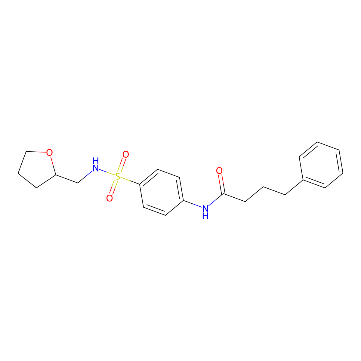 N-[4-(oxolan-2-ylmethylsulfamoyl)phenyl]-4-phenylbutanamide molecular structure, CAS 710980-46-4