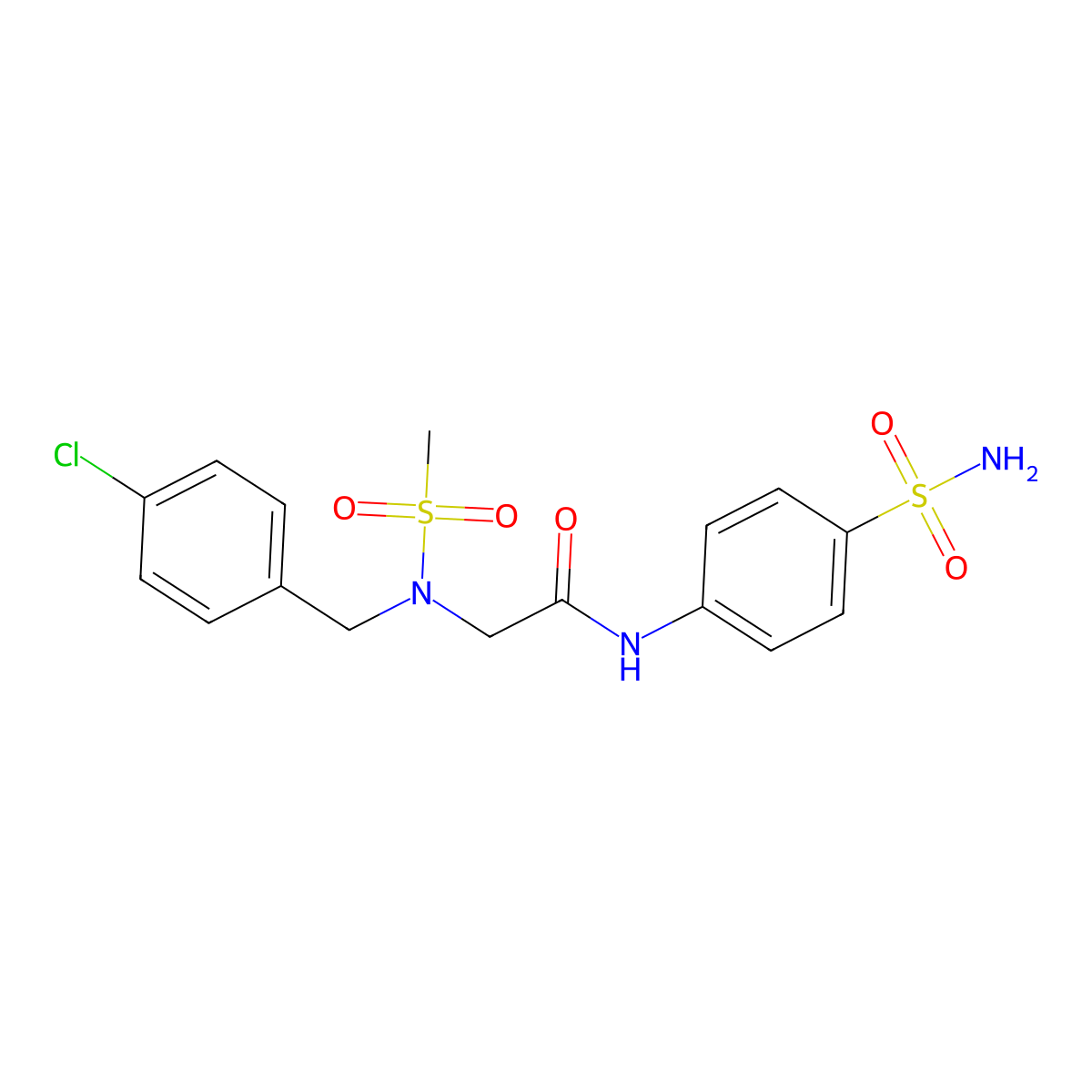2-[(4-chlorophenyl)methyl-methylsulfonylamino]-N-(4-sulfamoylphenyl)acetamide molecular structure, CAS 710980-72-6