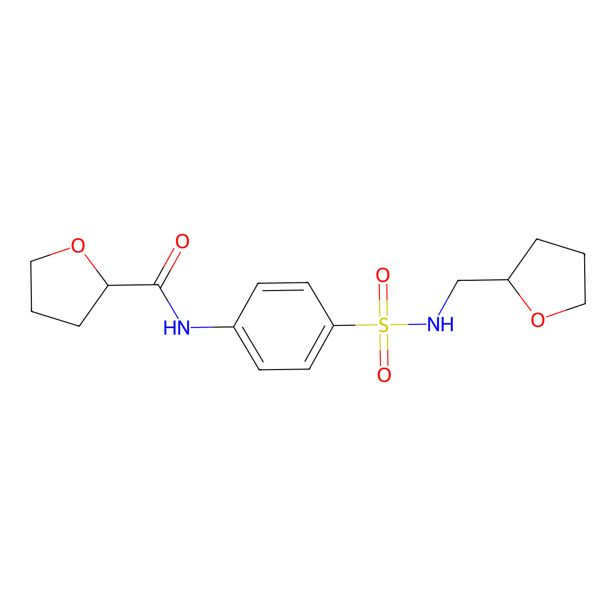N-[4-(oxolan-2-ylmethylsulfamoyl)phenyl]oxolane-2-carboxamide molecular structure, CAS 710981-03-6