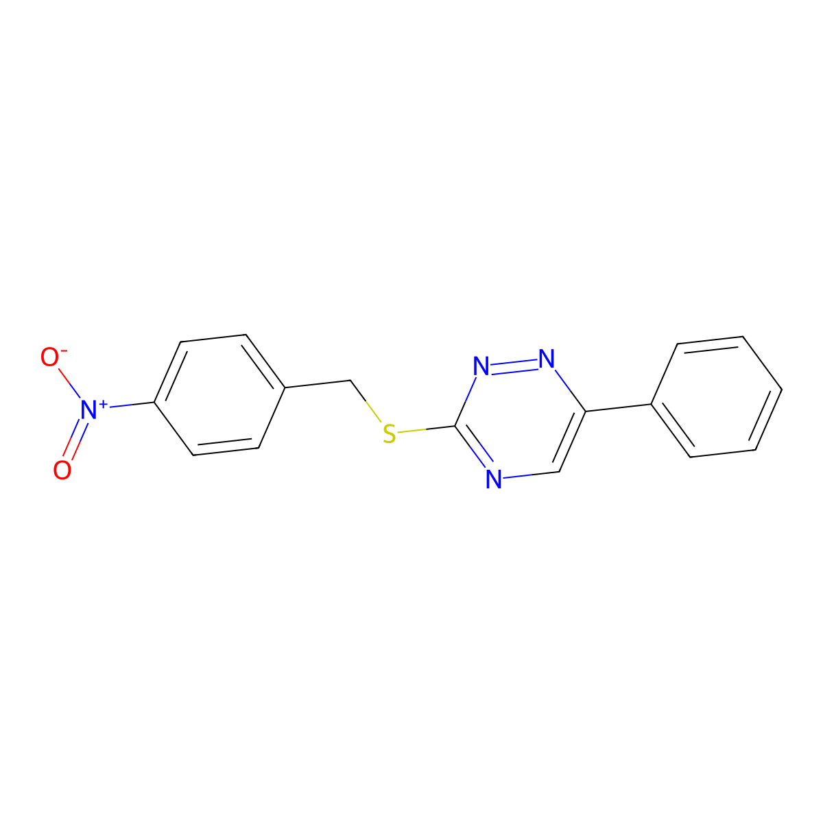 3-[(4-Nitrobenzyl)sulfanyl]-6-phenyl-1,2,4-triazine molecular structure, CAS 710982-79-9