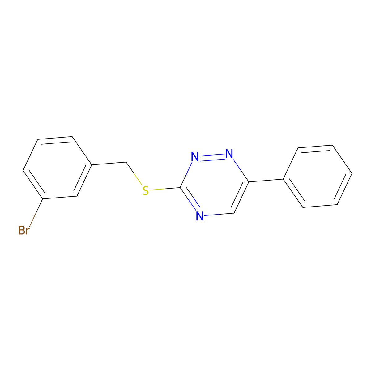 3-[(3-Bromobenzyl)sulfanyl]-6-phenyl-1,2,4-triazine molecular structure, CAS 710982-82-4