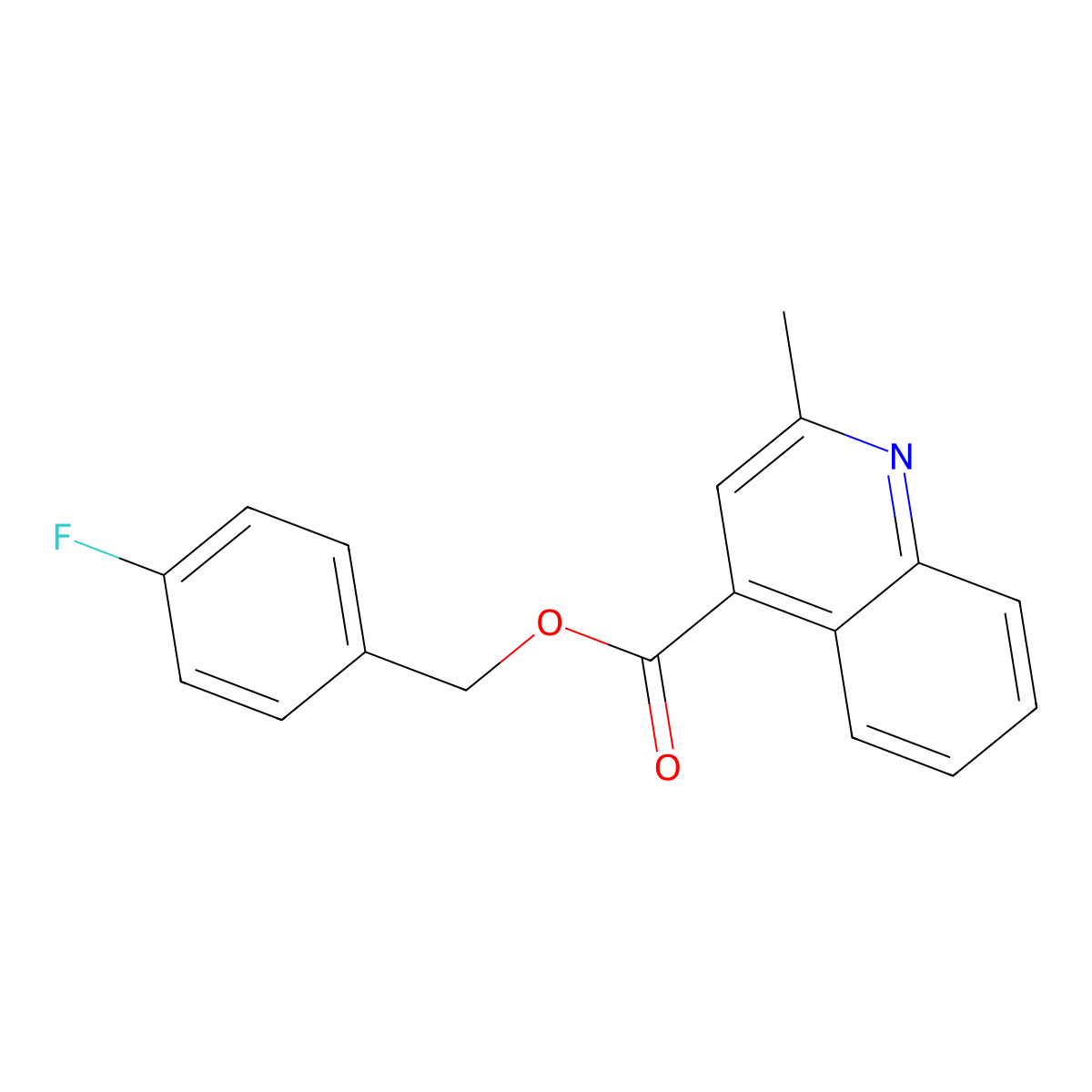 (4-Fluorophenyl)methyl 2-methylquinoline-4-carboxylate molecular structure, CAS 710983-07-6