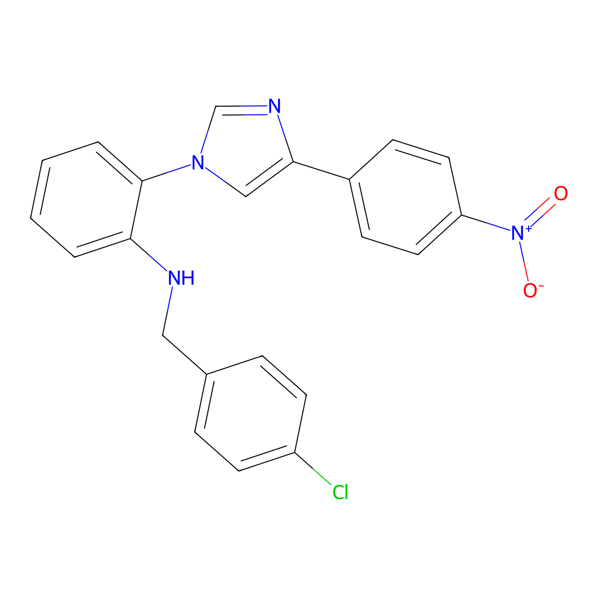 N-[(4-chlorophenyl)methyl]-2-[4-(4-nitrophenyl)imidazol-1-yl]aniline molecular structure, CAS 710984-12-6