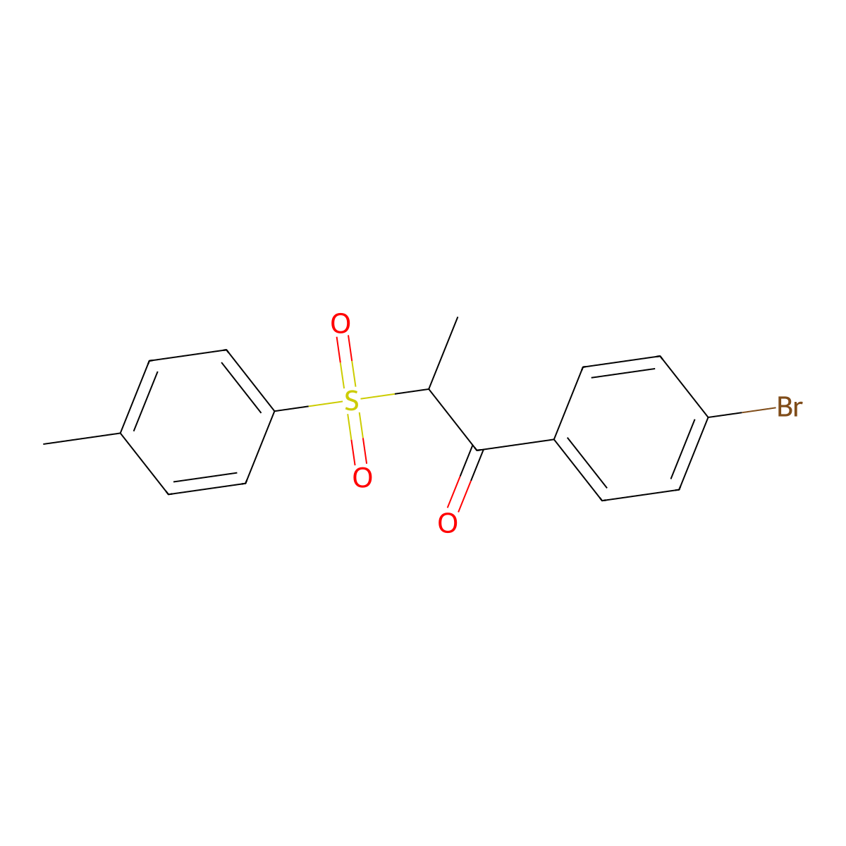 1-(4-Bromophenyl)-2-(4-methylphenyl)sulfonylpropan-1-one molecular structure, CAS 710984-68-2