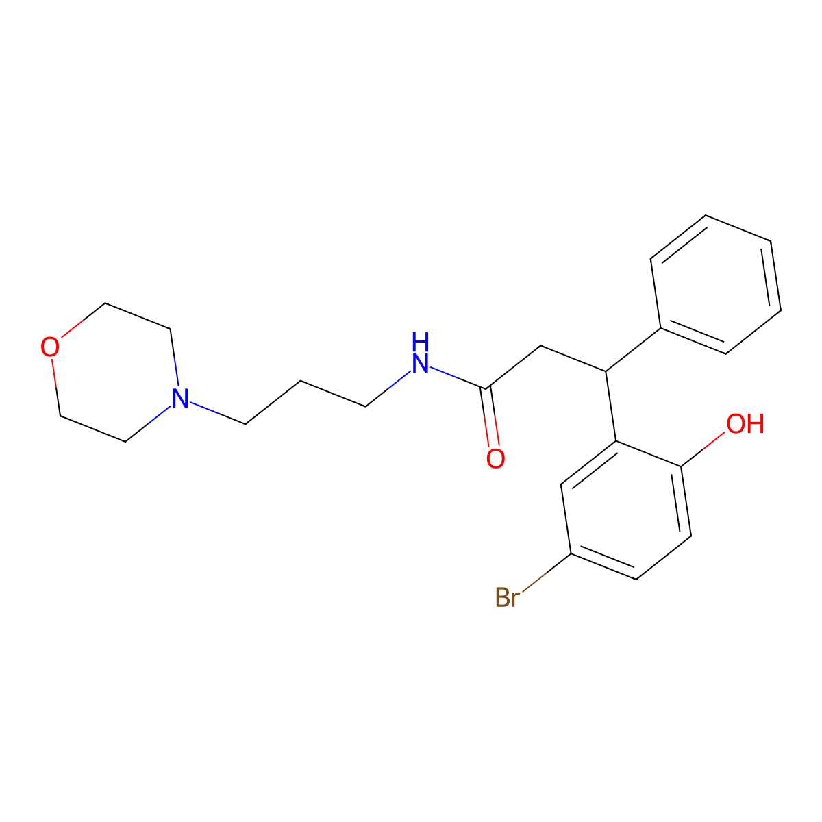 3-(5-bromo-2-hydroxyphenyl)-N-(3-morpholin-4-ylpropyl)-3-phenylpropanamide molecular structure, CAS 710985-32-3