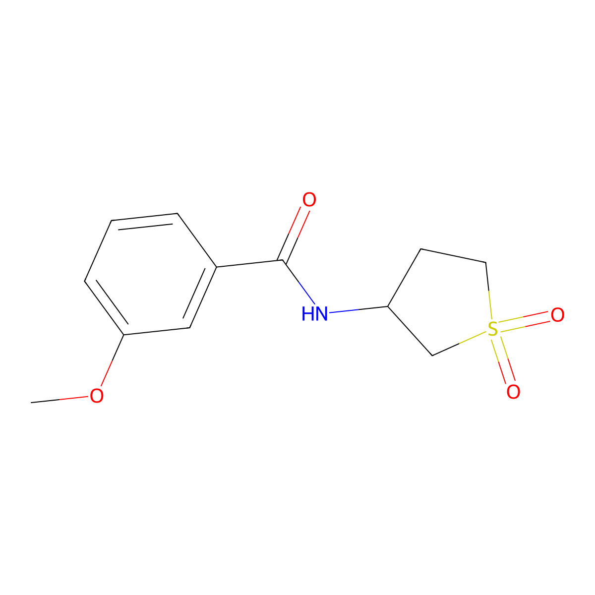 N-(1,1-dioxothiolan-3-yl)-3-methoxybenzamide molecular structure, CAS 710985-66-3