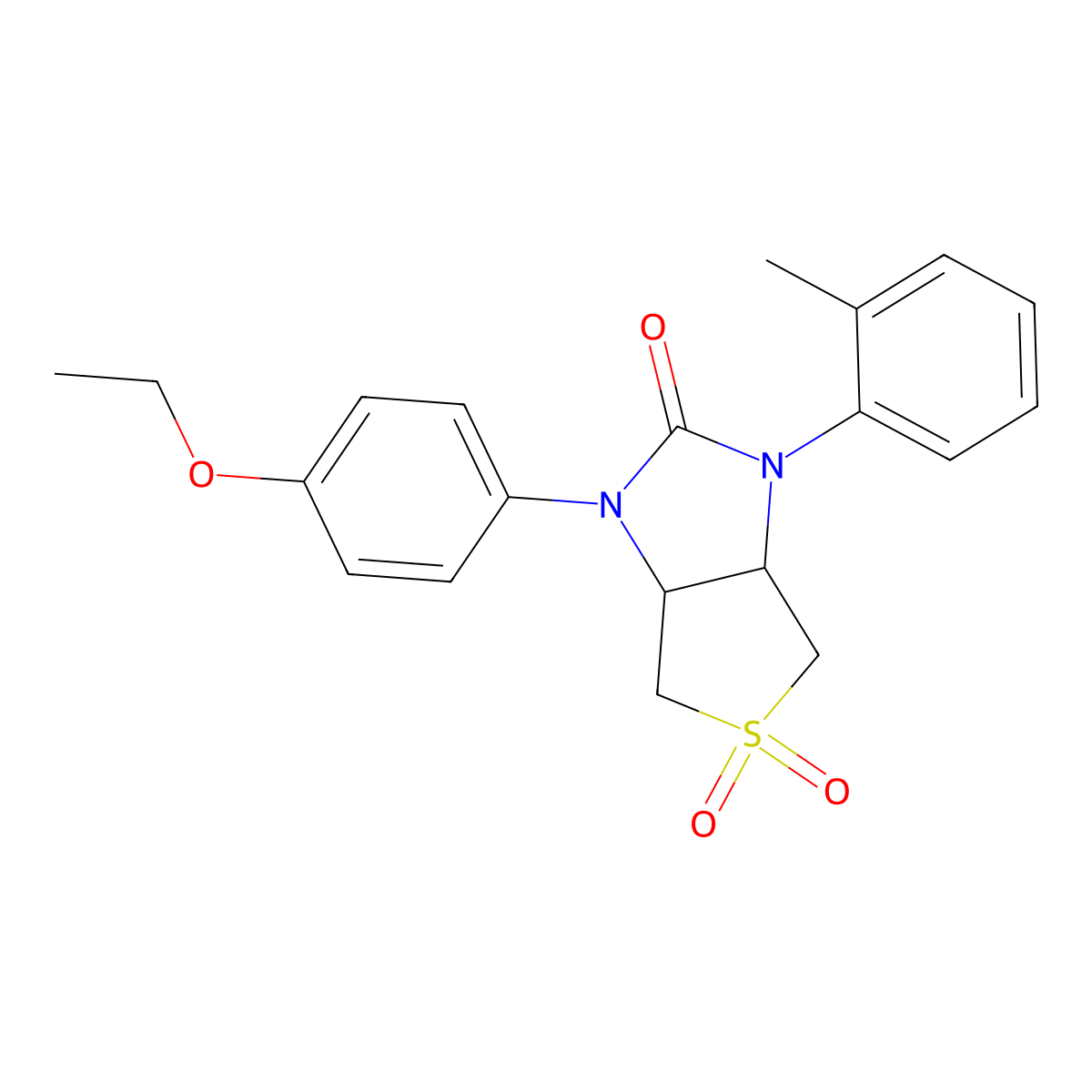 1-(4-ethoxyphenyl)-3-(o-tolyl)tetrahydro-1H-thieno[3,4-d]imidazol-2(3H)-one 5,5-dioxide molecular structure, CAS 710985-69-6