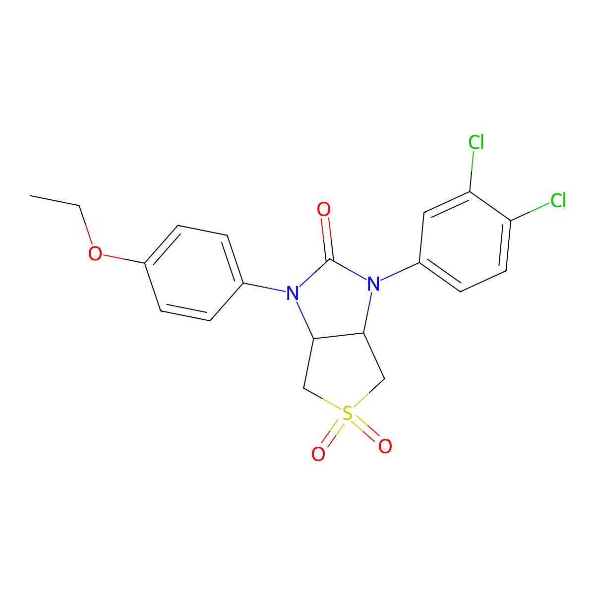 1-(3,4-dichlorophenyl)-3-(4-ethoxyphenyl)tetrahydro-1H-thieno[3,4-d]imidazol-2(3H)-one 5,5-dioxide molecular structure, CAS 710985-73-2