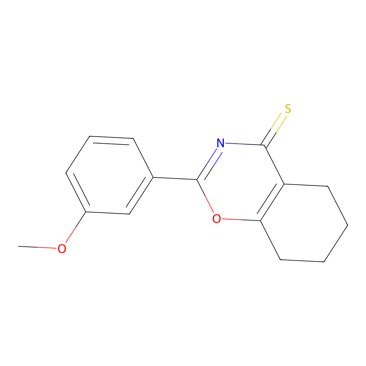 2-(3-methoxyphenyl)-5,6,7,8-tetrahydro-4H-1,3-benzoxazine-4-thione molecular structure, CAS 710985-76-5
