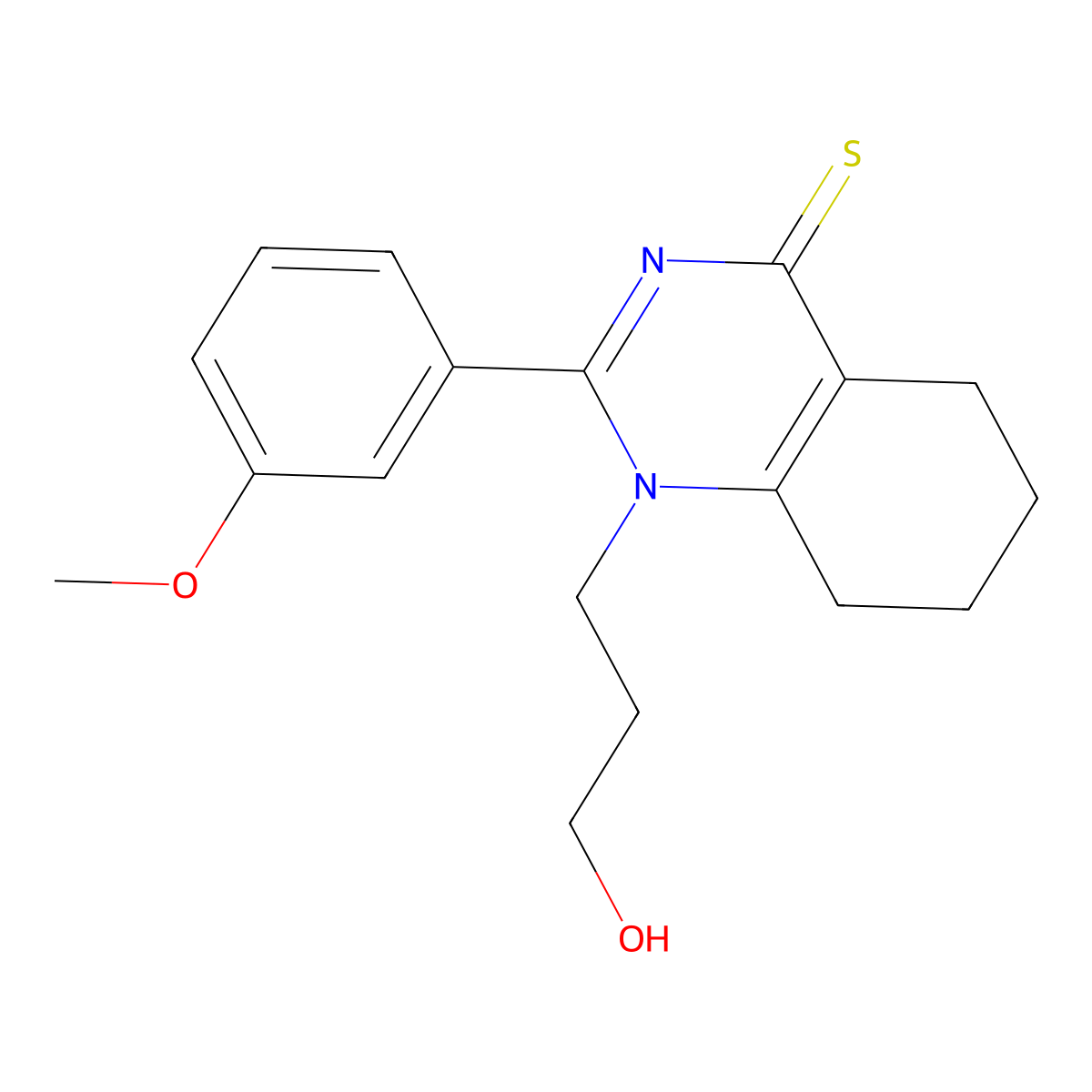1-(3-hydroxypropyl)-2-(3-methoxyphenyl)-5,6,7,8-tetrahydro-4(1H)-quinazolinethione molecular structure, CAS 710985-81-2