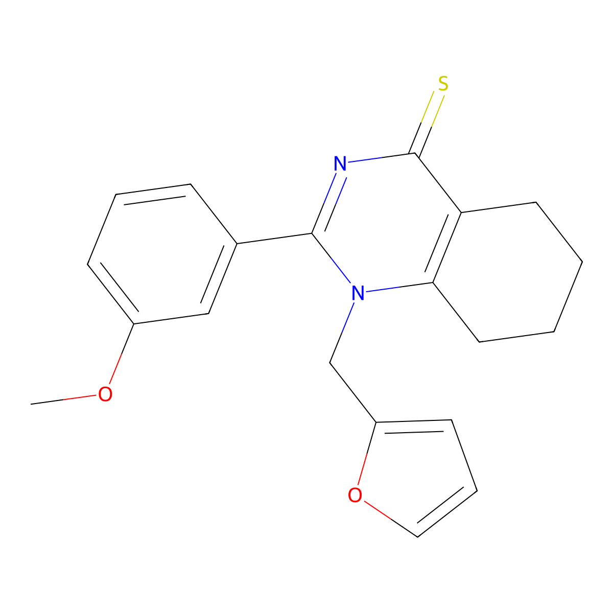 1-(furan-2-ylmethyl)-2-(3-methoxyphenyl)-5,6,7,8-tetrahydroquinazoline-4(1H)-thione molecular structure, CAS 710985-85-6
