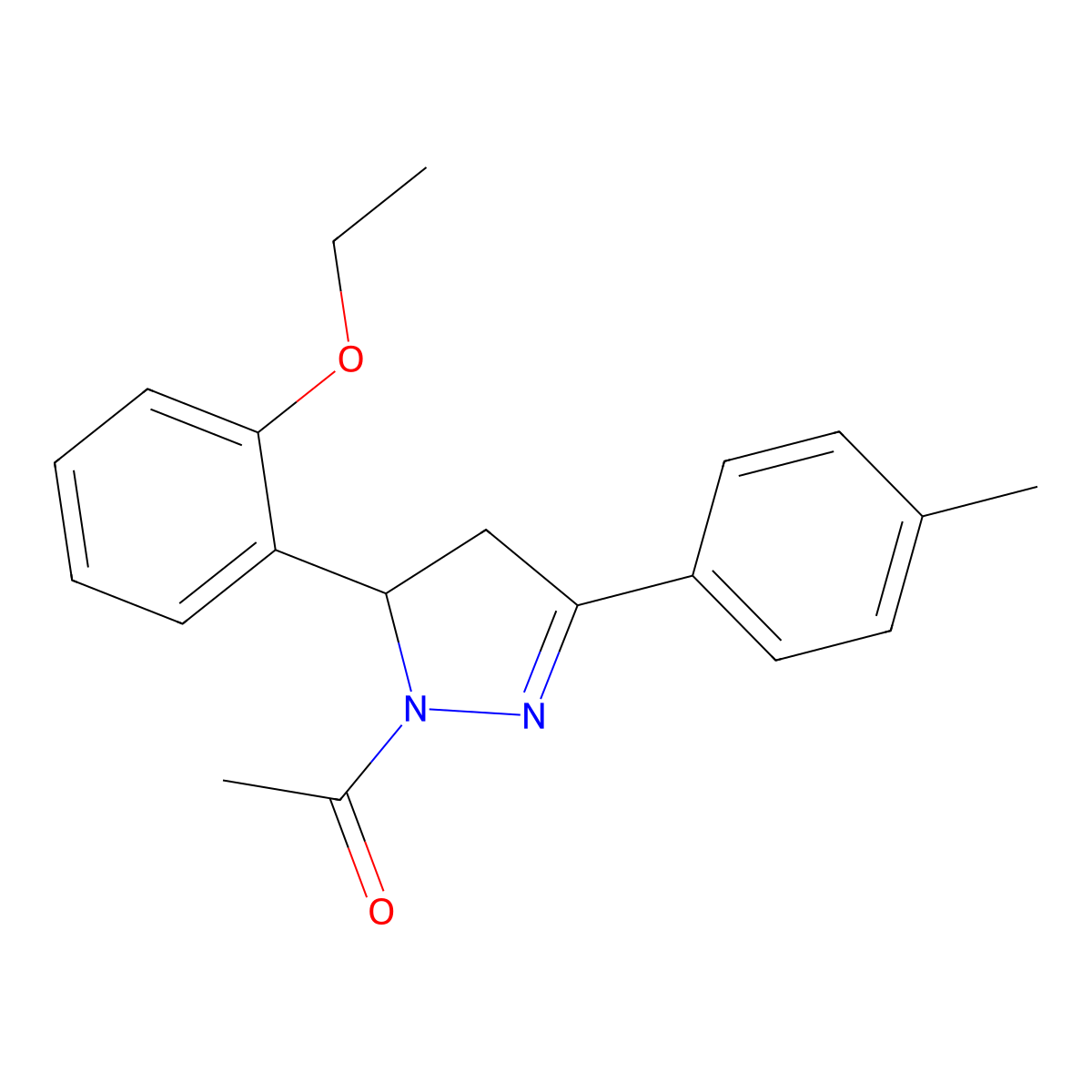 1-[3-(2-Ethoxyphenyl)-5-(4-methylphenyl)-3,4-dihydropyrazol-2-yl]ethanone molecular structure, CAS 710985-93-6