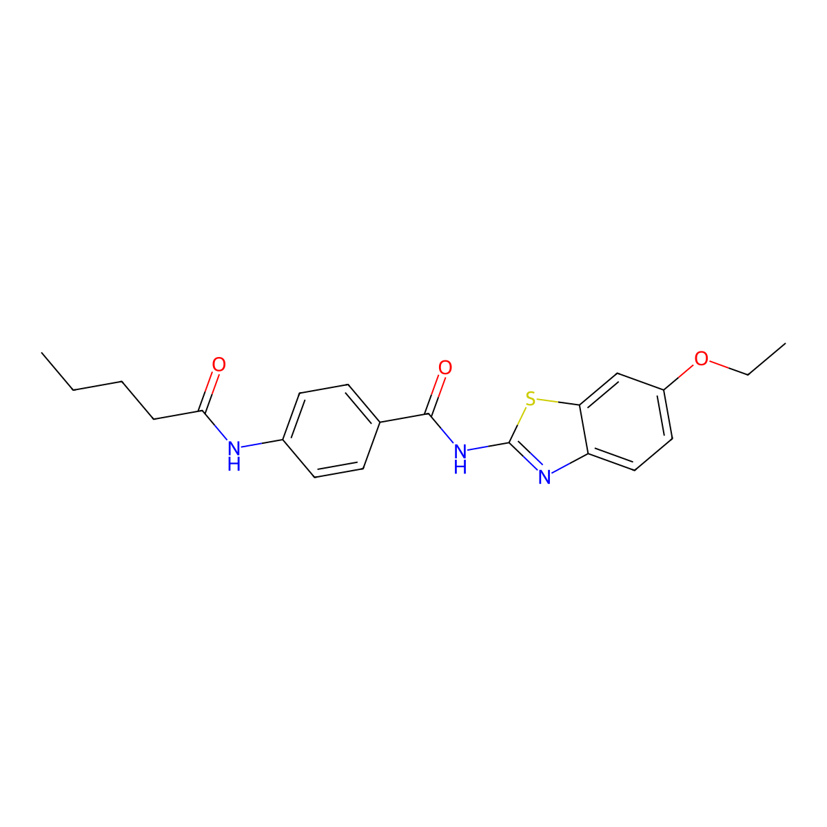 N-(6-ethoxy-1,3-benzothiazol-2-yl)-4-(pentanoylamino)benzamide molecular structure, CAS 710986-37-1
