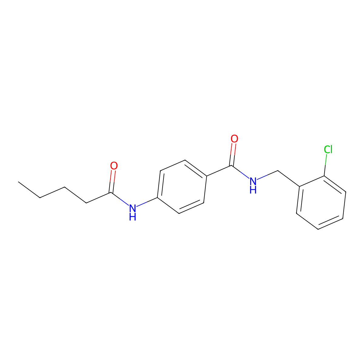 N-[(2-chlorophenyl)methyl]-4-(pentanoylamino)benzamide molecular structure, CAS 710986-50-8