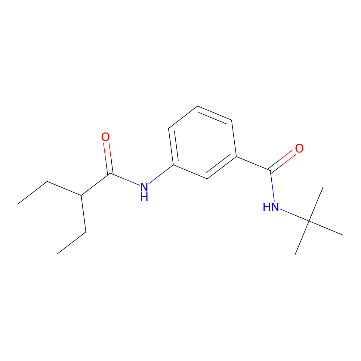 N-tert-butyl-3-(2-ethylbutanoylamino)benzamide molecular structure, CAS 710986-54-2