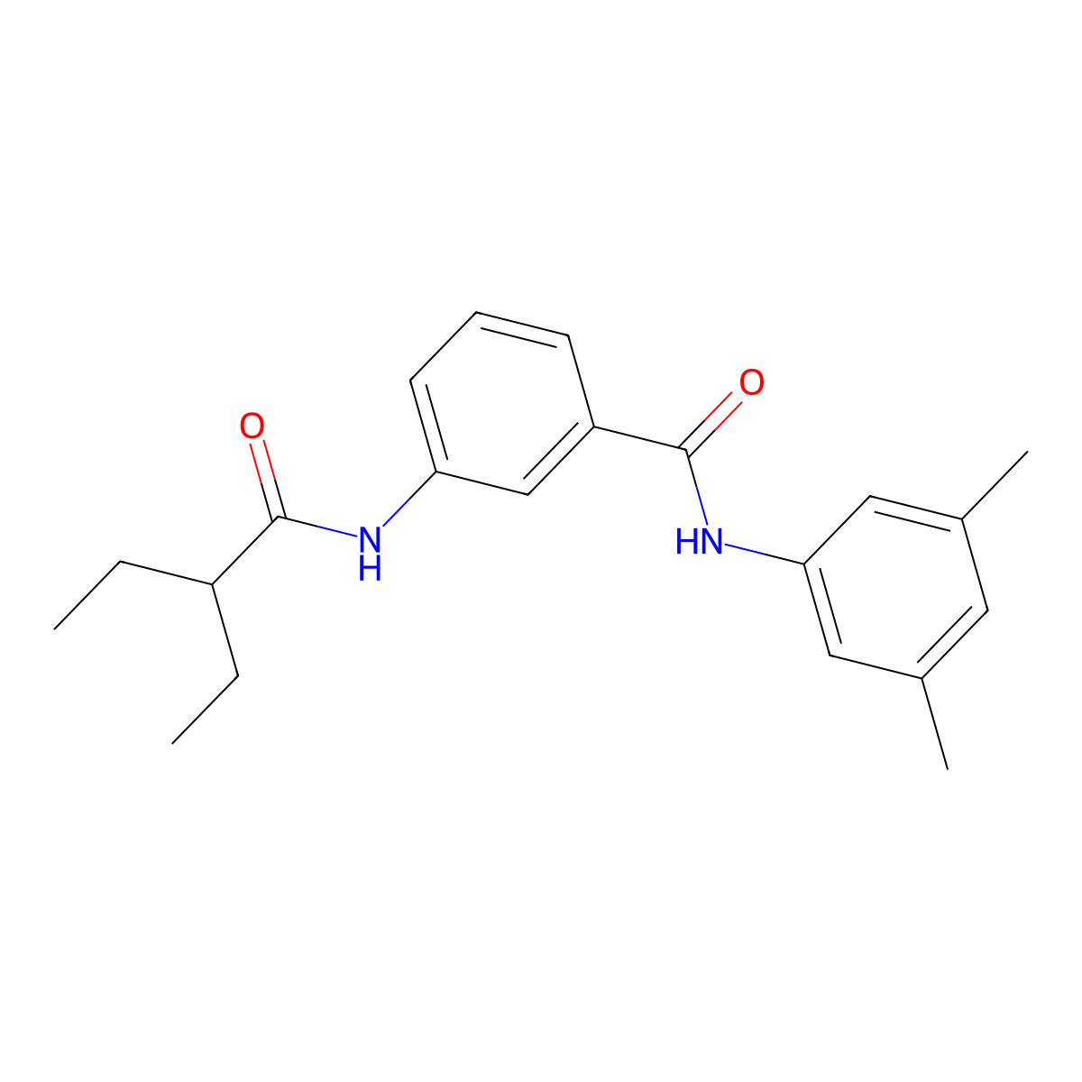 N-(3,5-dimethylphenyl)-3-(2-ethylbutanoylamino)benzamide molecular structure, CAS 710986-66-6