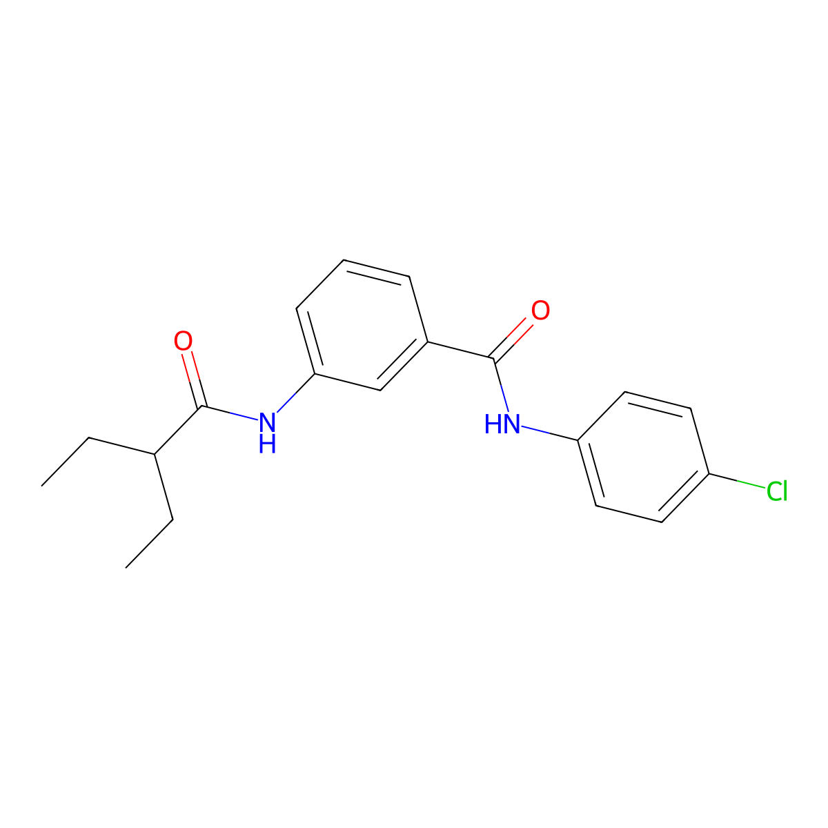 N-(4-chlorophenyl)-3-(2-ethylbutanoylamino)benzamide molecular structure, CAS 710986-69-9