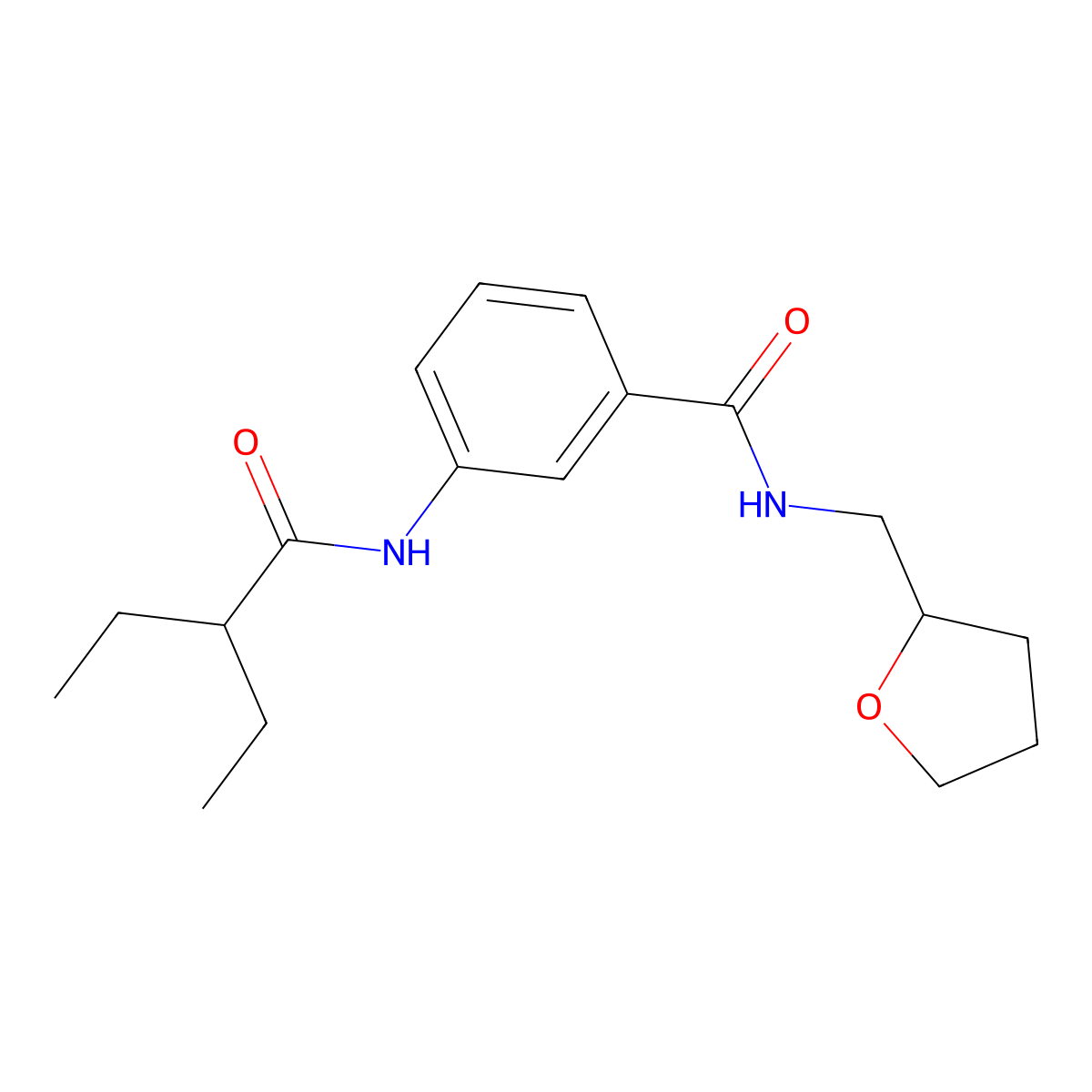 3-(2-ethylbutanoylamino)-N-(oxolan-2-ylmethyl)benzamide molecular structure, CAS 710986-72-4
