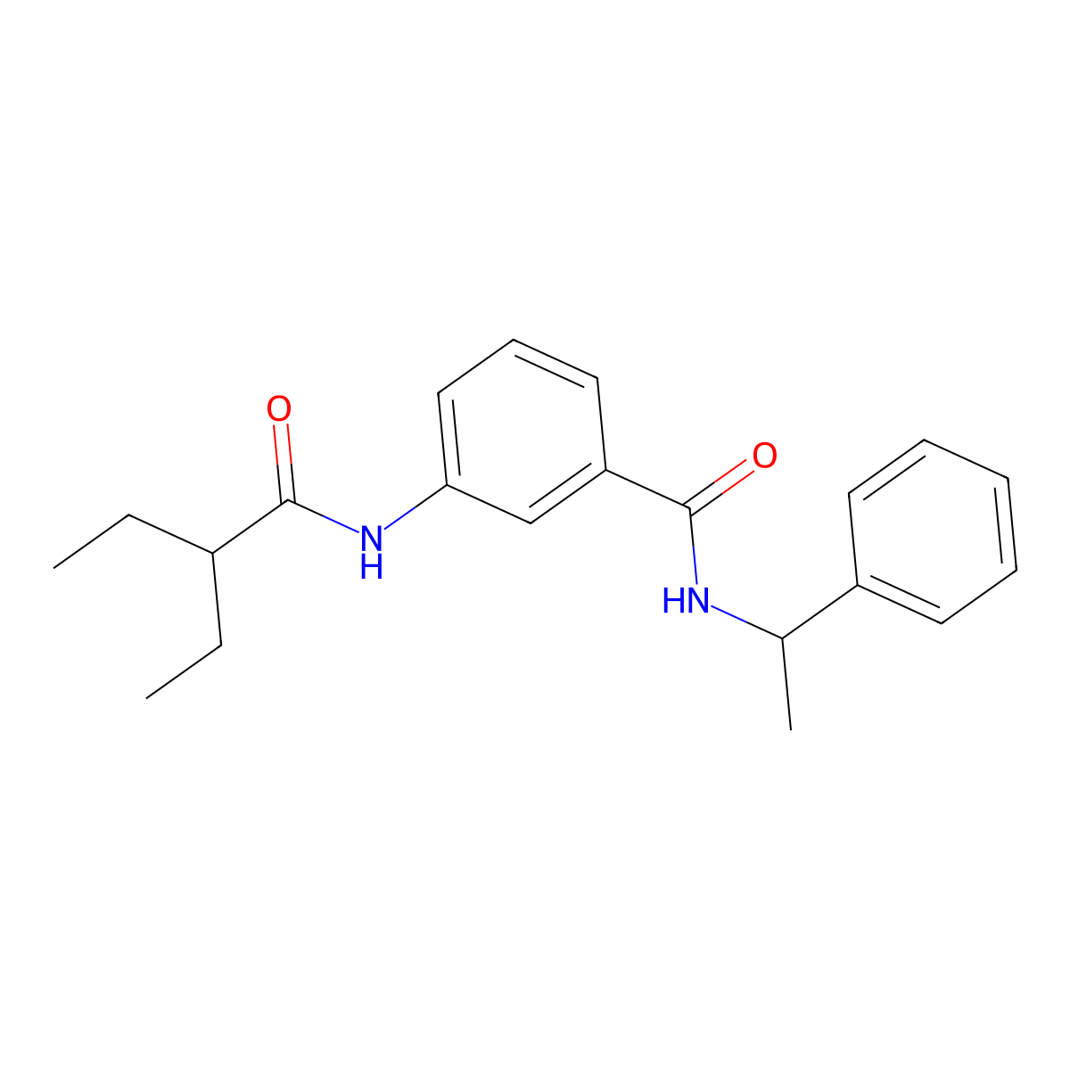 3-[(2-ethylbutanoyl)amino]-N-(1-phenylethyl)benzamide molecular structure, CAS 710986-86-0