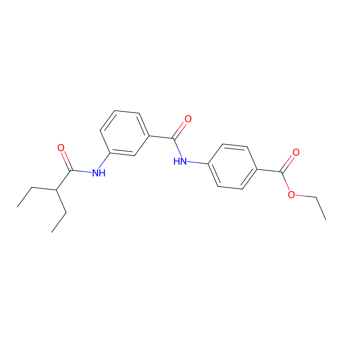 Ethyl 4-{[3-(2-ethylbutanoylamino)phenyl]carbonylamino}benzoate molecular structure, CAS 710986-94-0