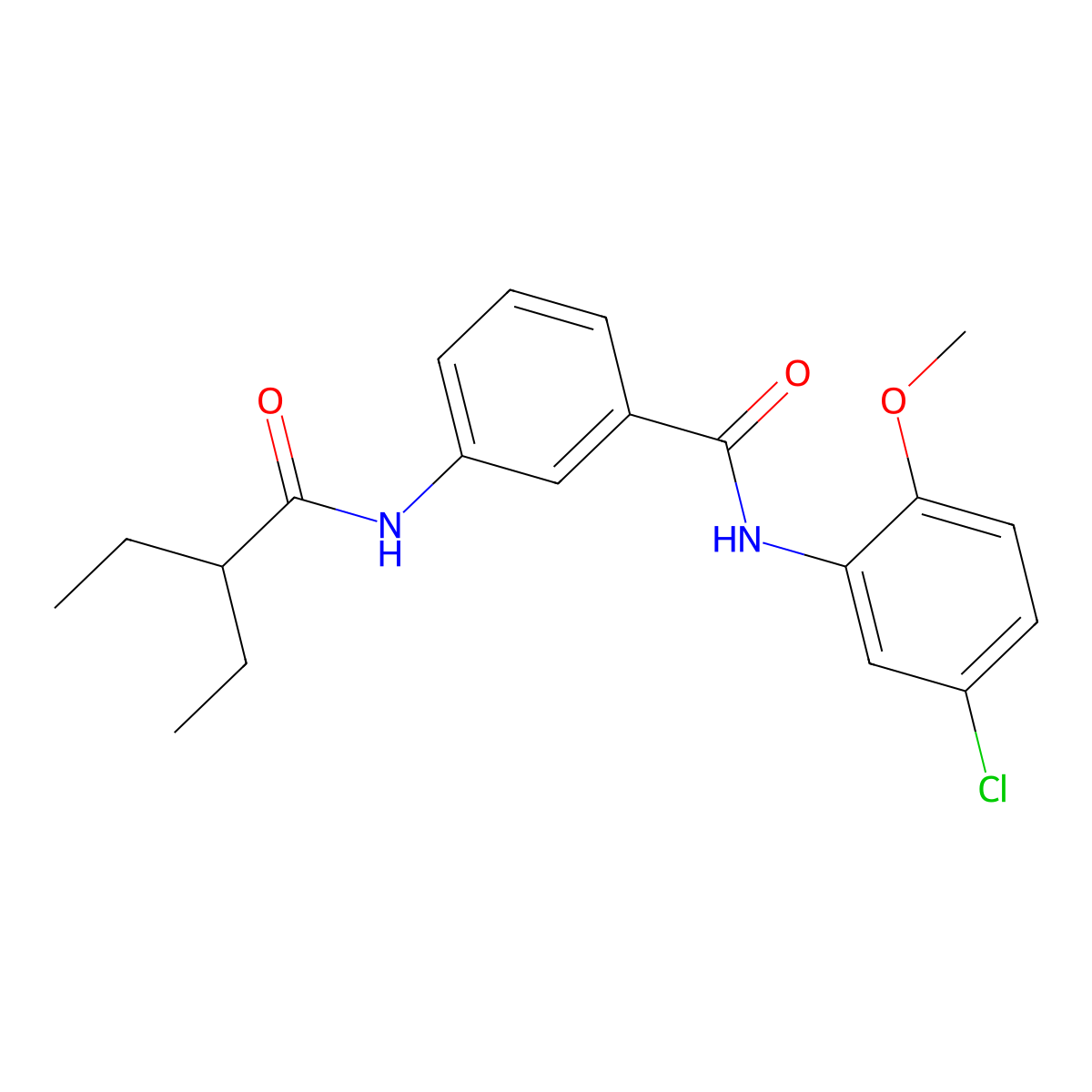 N-(5-chloro-2-methoxyphenyl)-3-(2-ethylbutanoylamino)benzamide molecular structure, CAS 710987-05-6