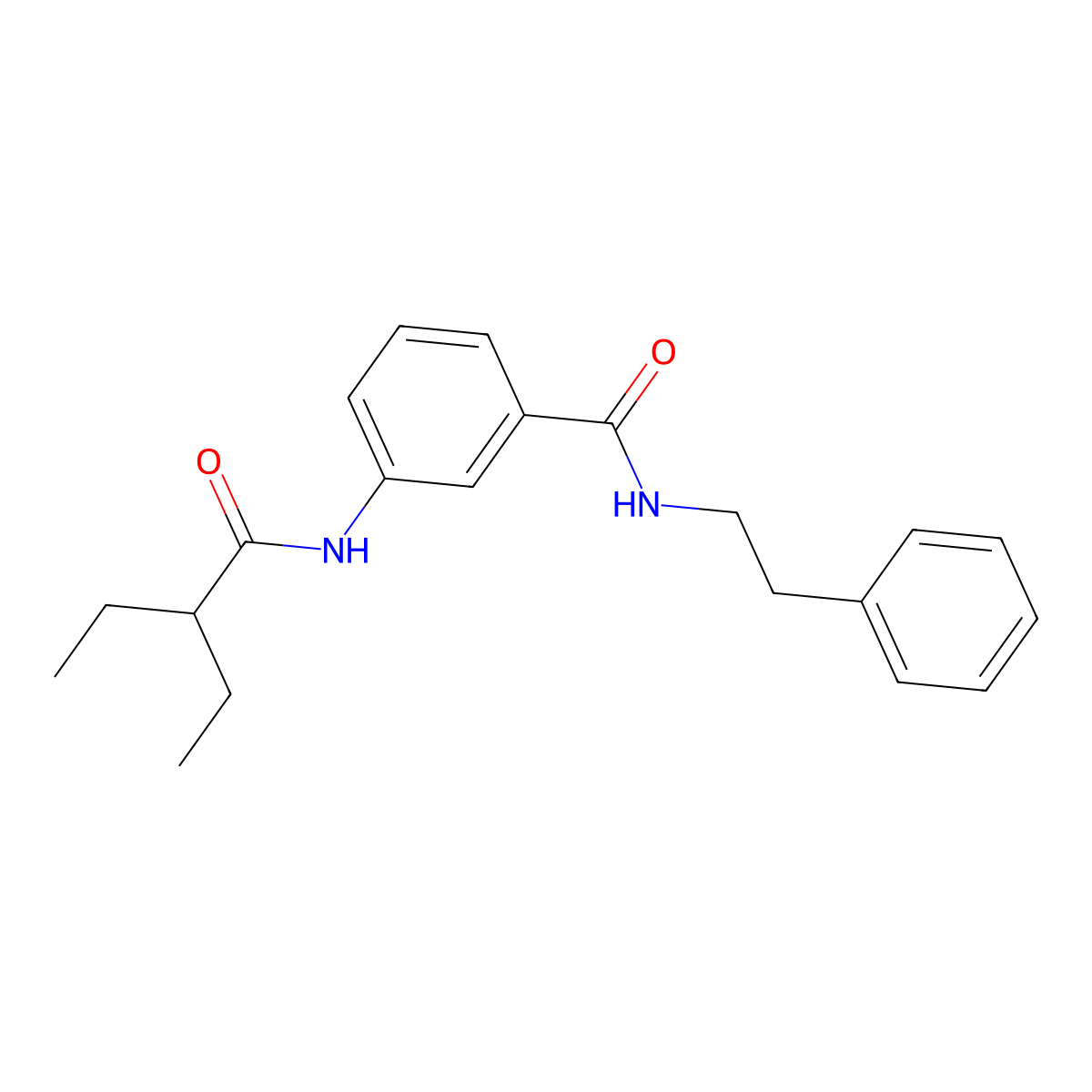 3-[(2-ethylbutanoyl)amino]-N-(2-phenylethyl)benzamide molecular structure, CAS 710987-25-0